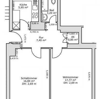 Vermietete und gepflegte 2-Zimmer-Wohnung im HP im Winterfeldtkiez!