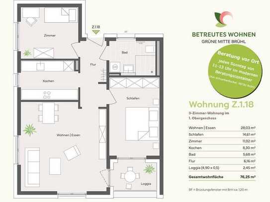 BETREUTES WOHNEN - Stilvolle 3-Zimmerwohnung im 1.OG