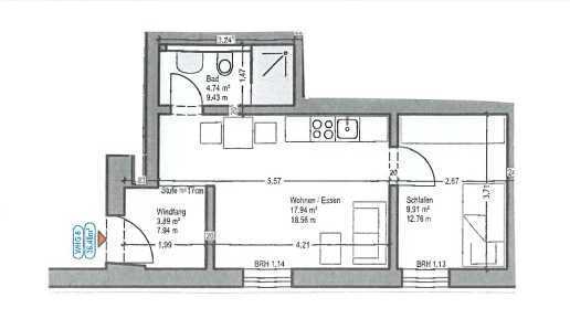 Neu renovierte 2-Raum-Wohnung mit EBK in Remagen