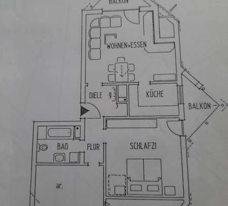 Geschmackvolle, gepflegte 2,5-Zimmer-DG-Wohnung mit geh. Innenausstattung mit Balkon und EBK