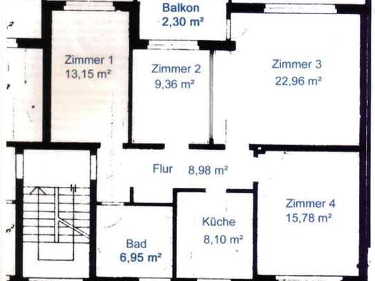 Stilvolle 4-Zimmer-Hochparterre-Wohnung mit Balkon in Geismar