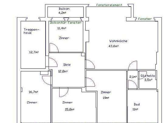 Attraktive 5-Zimmer-Wohnung mit Balkon in Bad Frankenhausen