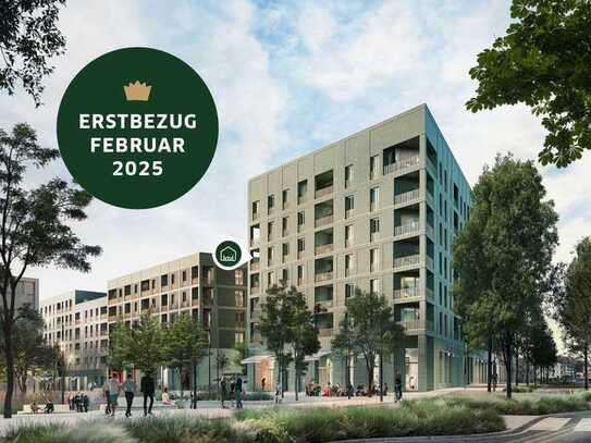 Wohnen am Quartiersplatz: helle 4-Zimmer-Wohnung mit Loggia