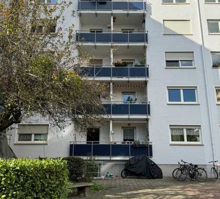 Bestlage am Rhein - 1 Zimmerwohnung mit sep. Küche, Südbalkon und Tageslichtbad im Hochparterre