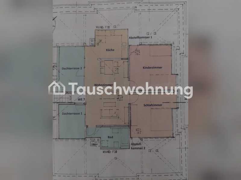 Tauschwohnung: 3 Raumwohnung mit Dachterrassen gegen 5 Raumwohnung tauschen