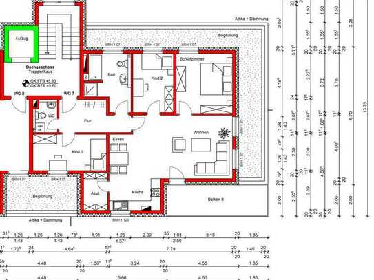 Unverbaubarer Blick mit EBK und Balkon: stilvolle 4-Zimmer-Penthouse-Wohnung in Bad Rappenau