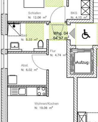 Stilvolle 2,5-Raum-Wohnung in Süderbrarup; Barrierearm mit Aufzug