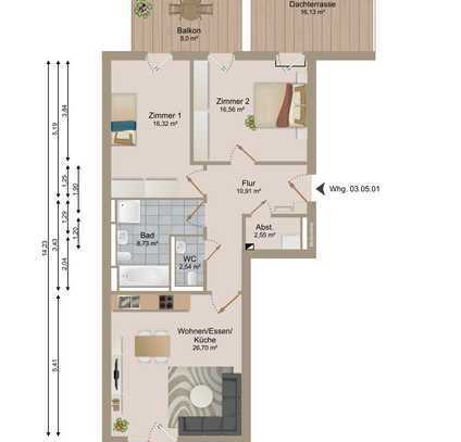 Moderne 3- Zimmer- Wohnung in gepflegter Wohnanlage