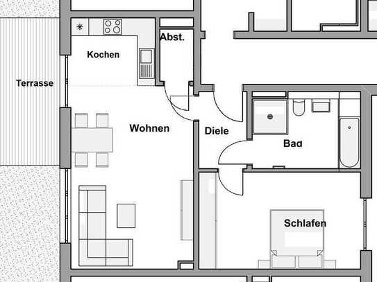 Neubau: 2-Zimmer Servicewohnung in Weilerswist Wohnung A14