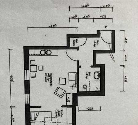 Attraktive Seniorenwohnung 1-Zimmer-DG-Wohnung mit Einbauküche in Weingarten