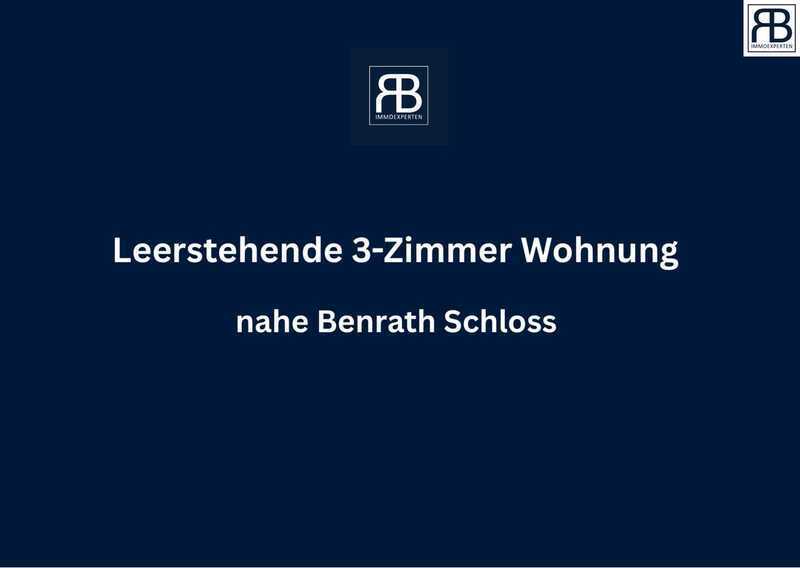 Toplage Düsseldorf-Benrath: Bezugsfreie 3-Zimmer-Wohnung, Eigennutzung oder Kapitalanlage!