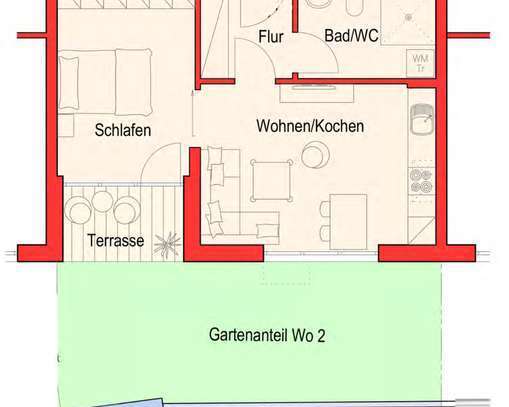 Neugebaute stilvolle 2-Zi.-EG-Wohnung mit Balkon und Einbauküche in Nersingen