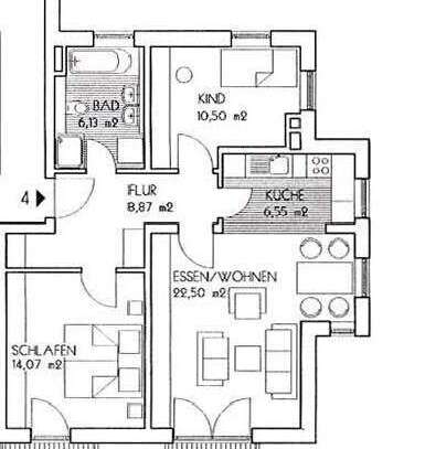 Sonnige 3-Zimmer Wohnung mit 2 Balkonen