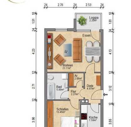 2-Zimmerwohnung mit Balkon, Aufzug und TG-Stellplatz in ruhiger Lage in der Nürnberger Südstadt