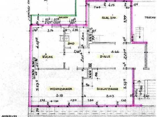 Großzügige 3 Zimmer + KDB + gr. Balkon, MG-Rheydt, 78 qm Wohnfläche