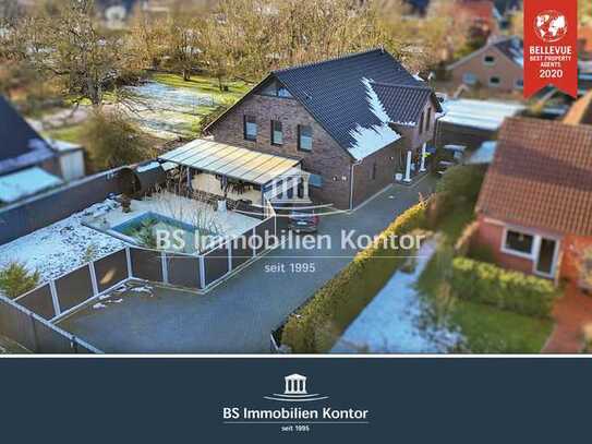 Hinte! Neuwertiges Einfamilienhaus mit gehob. Ausstattung, Swimming-Pool und Garage in ruhiger Lage!