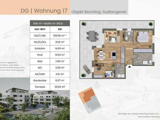 Penthouse mit höchster Energieeffizienz in den Sulzauen - Berching
