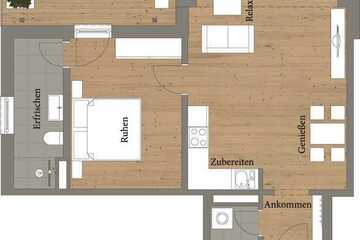 Erstbezug nach Sanierung: ansprechende 2-Zimmer-Wohnung mit Einbauküche und Balkon in Oberhof