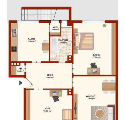 Geräumige 3 Zimmer EG-Wohnung Nähe FH/Hermges Obj.nr V2206