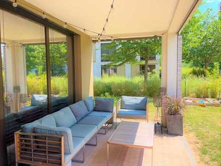 ***Hafengold am Main - Luxuriöse 3-Zimmer-ETW mit traumhaftem 144 m² Garten***