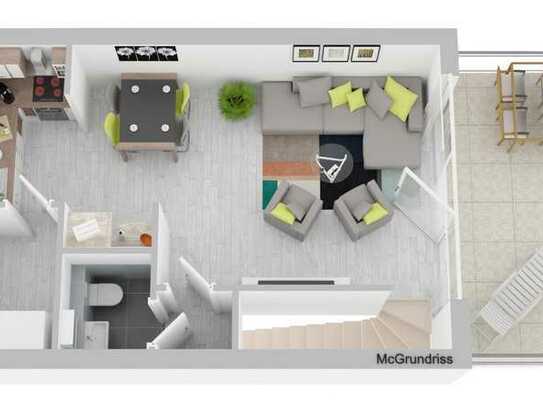Erstbezug und Einbauküche: Geschmackvolle 4-Raum-Maisonette-Wohnung mit lux. Innenausstattung