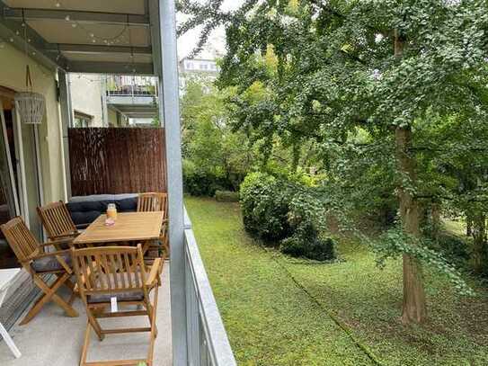 Sanierung 2022, großer Balkon, Blick ins Grüne, ca. 10 Min. bis zur Uniklinik mit dem Rad