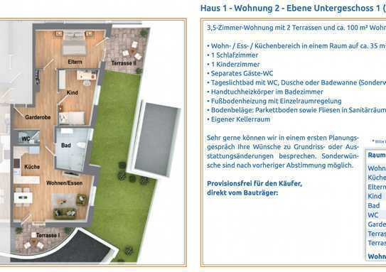 Live besichtigen: Bezaubernde 57 m² Gartenanteil & 2 Terrassen: 3,5-Zimmer-Wohnung mit 100 m²!