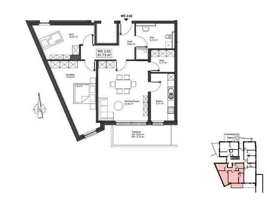 Leben und Wohnen im Burgpalais Mayen - Whg. Nr. 2.02