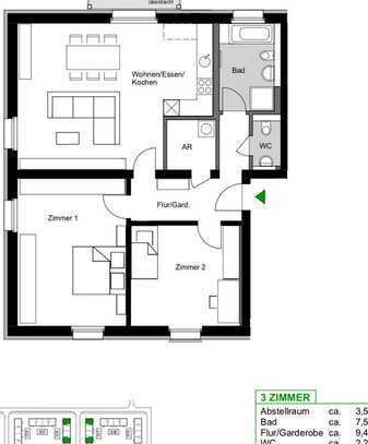 Neuwertige 3-Zimmer-Wohnung mit Balkon und Einbauküche in Hanau