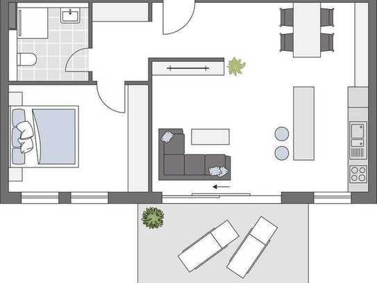 Komfortables Wohnen: 2-Zimmer EG-Wohnung mit Charme