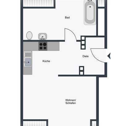 Ein tolles Wohngefühl: ideale 1-Zi.-Wohnung mit Ausblick