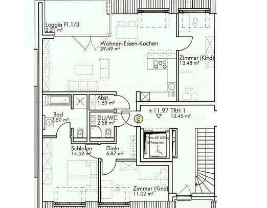 4 Raum Wohnung im Zentrum Ost +2 Bäder+Loggia+Fußbodenheizung+