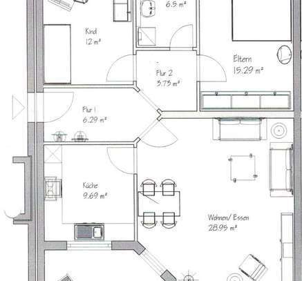 Zentrale 3-Zimmer-Wohnung (86m²) mit Balkon, Tiefgaragenplatz