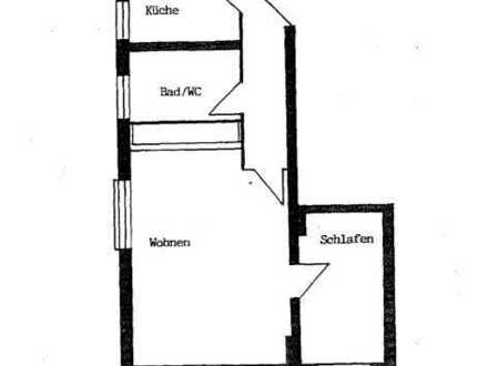Provisionsfrei: 2-Zimmer-Hochparterre-Wohnung in ruhiger Sackgassenlage