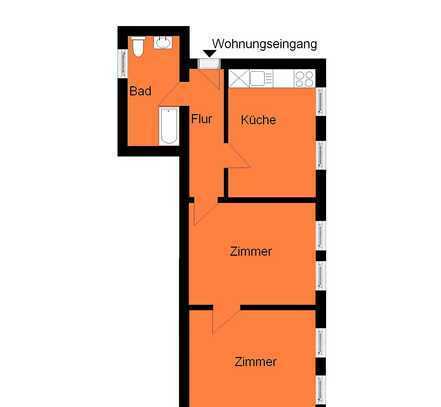 2 Zimmerwohnung mit großer Wohnküche