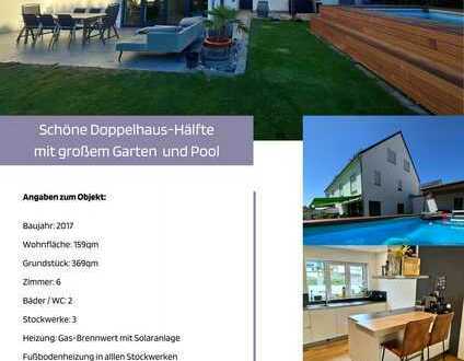 Schöne 6-Zimmer-Doppelhaushälfte mit großzügigem Garten und Pool in Friedrichshafen
