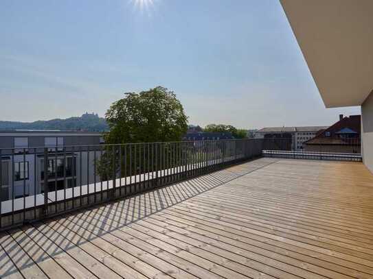 NEUBAU - 3 Zimmer Penthouse Maisonette Wohnung in den Kalendergärten mit Dachterrasse und Vesteblick