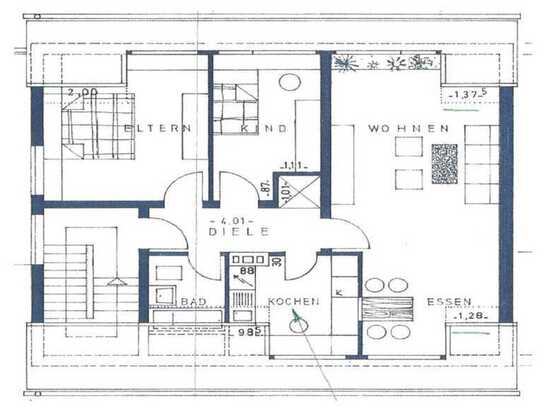 Dachgeschosswohnung mit drei Zimmern in Grevenbroich-Neuenhausen