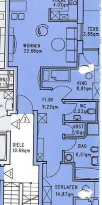 Freundliche 3-Zimmer-Hochparterre-Wohnung mit gehobener Innenausstattung mit Einbauküche in Landshut