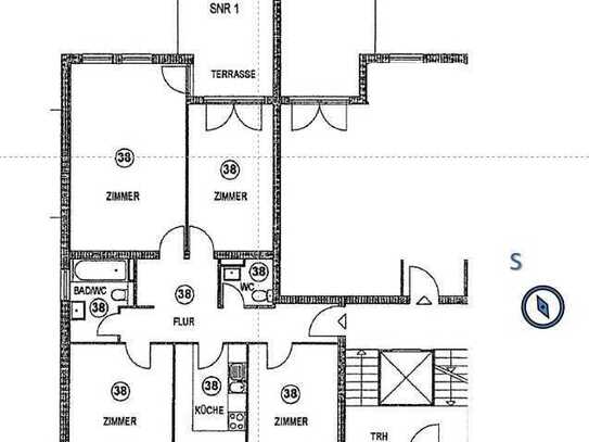 möblierte 4-Raum-Wohnung mit 2 Bädern, Garten, EBK für 12 Monate