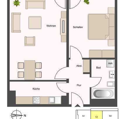 Charmante 2 Zimmer Wohnung mit Balkon