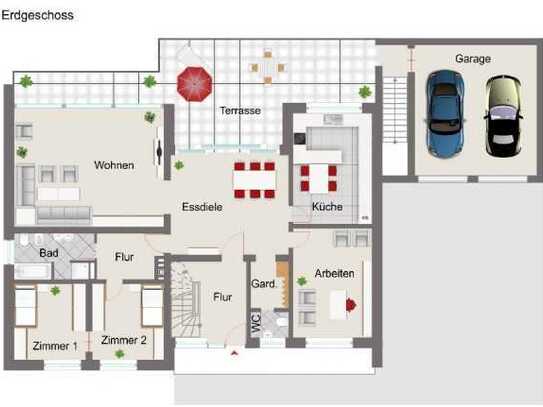 Attraktive und gepflegte 4-Zimmer-Erdgeschosswohnung mit Terrasse, Garten und Einbauküche in Bünde