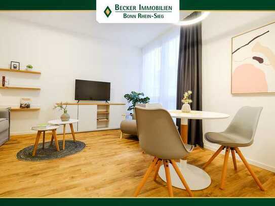 Neuwertige und schick möblierte 2-Zimmer-Wohnung in der Fußgängerzone von Bad Honnef mit Stellplatz
