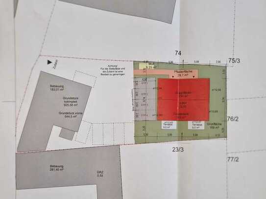 Baugrundstück mit Baugenehmigung für Doppelhaus (232 qm Wfl.) mit 2-Zi-Whg im Paket