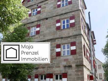 Arbeiten im Schloss über den Dächern von Feucht
