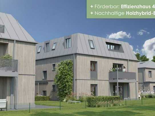 Dualastraße | Nachhaltige Holz-Hybrid-Bauweise mit Effizienzhaus 40 | 3-Zimmer Wohnung im 1.OG