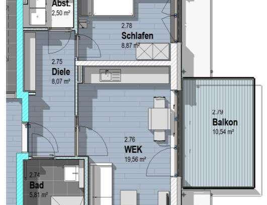 Stilvolle 2-Zimmer-Wohnung mit gehobener Innenausstattung mit Balkon und Einbauküche in Sendenhorst