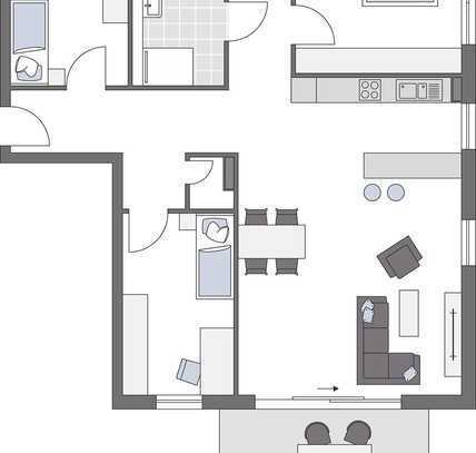 Jede Menge Platz & Freiheit: Große 4-Zimmer-Wohnung mit Terrasse und Garten