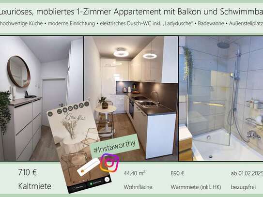 Luxuriöses, möbliertes 1-Zimmer Appartement