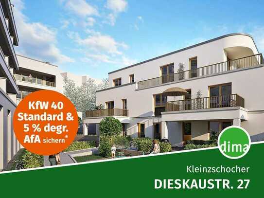 KfW-40-Neubau am Volkspark! WE im Hinterhaus mit West-Balkon, 2 Bädern, Keller, Aufzug u.v.m.